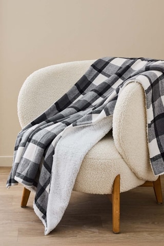 Plaid Ecossais - Anthracite et blanc - 125 x 150 cm