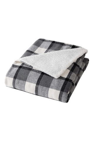 Plaid Ecossais - Anthracite et blanc - 125 x 150 cm