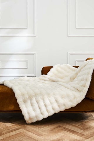 Plaid Imitation Boudoir - Naturel - 180 x 220 cm