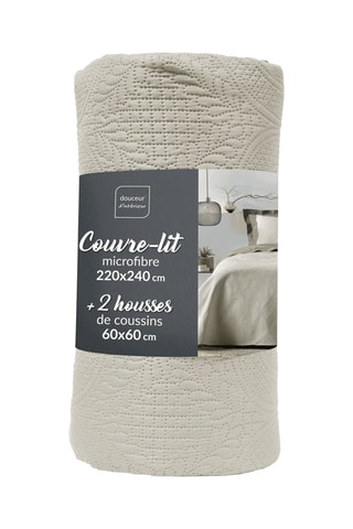 Couvre-lit et taies d'oreiller Romane - Beige