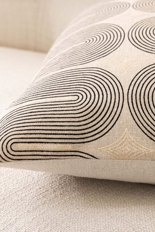 Coussin Ondine - Noir et crème - 40 x 60 x 20 cm