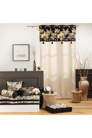 Coussin déhoussable compressé Karaba - Noir - 40 x 40 cm