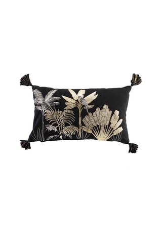 Coussin déhoussable Karaba - Noir et doré - 30 x 50 cm