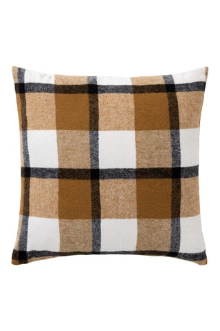 Coussin Ecossais - Camel et blanc - 45 x 45 cm