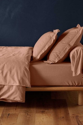 Drap-housse en coton 57 fils/cm² Lina - Vieux rose