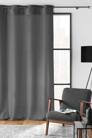 2 x rideau Soline - Gris - 140 x 260 cm