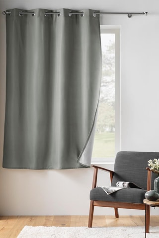 2 x Rideau Micropolar - Gris - 135 x 185 cm