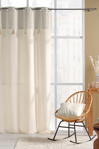 2 x Rideau Baobab Island - Gris et beige - 140 x 240 cm