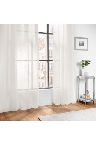2 x Voilage Carlin - Blanc - 140 x 240 cm