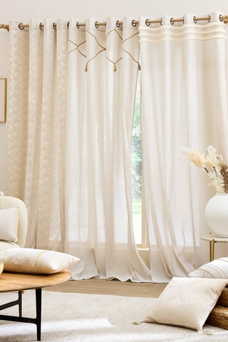 2 x Rideau Lacia - Beige - 140 x 240 cm