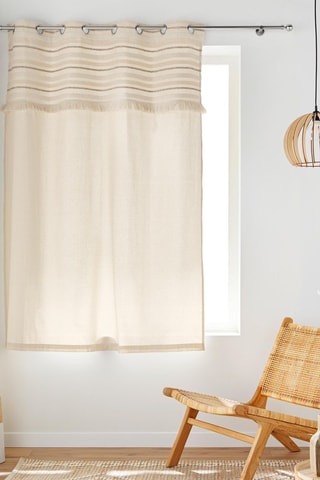 2 x rideau Atlas - Beige - 140 x 180 cm