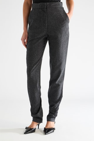 Skinny Wollen Broek Hoge Taille - Gemêleerd Grijs