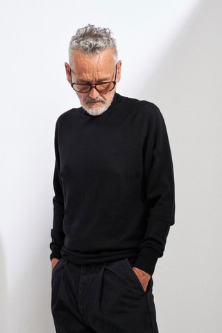 Merinoswollen Trui - Zwart