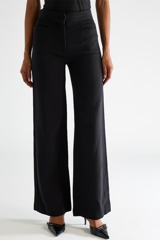 Scheerwollen Broek Flare Cut - Zwart