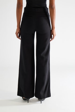 Scheerwollen Broek Flare Cut - Zwart