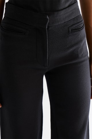 Scheerwollen Broek Flare Cut - Zwart