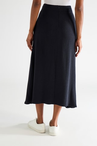 Wollen Midirok Hoge Taille - Marineblauw