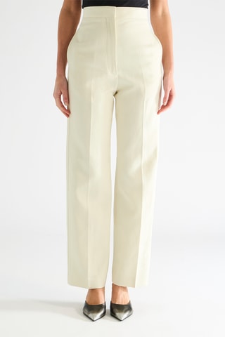 Relaxed Broek Hoge Taille - Ivoorkleurig