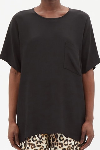 Zijden T-shirt - Zwart