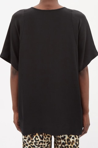 Zijden T-shirt - Zwart