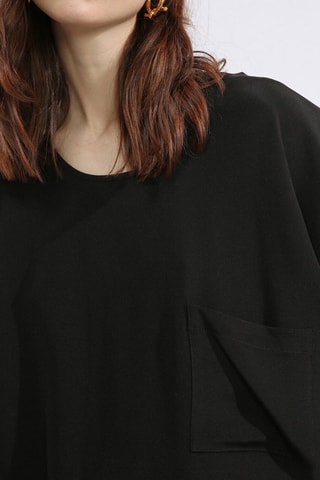 Zijden T-shirt - Zwart