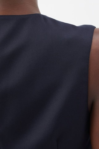 Mouwloos Wollen Vest - Marineblauw