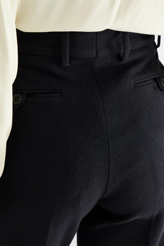 Wollen Broek Hoge Taille - Nachtblauw