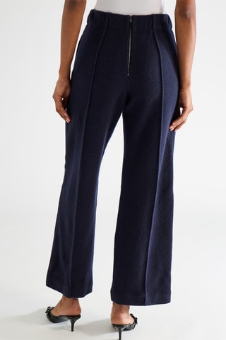Wollen en Kasjmier Broek Tapered - Marineblauw