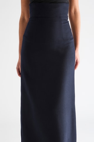 Lange Rok Hoge Taille - Marineblauw
