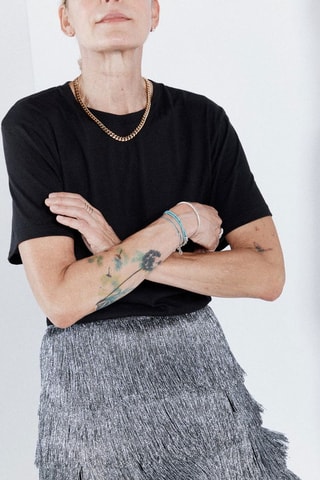 Zijden Minirok - Zilverkleurig