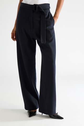 Wollen Tapered Broek - Marineblauw