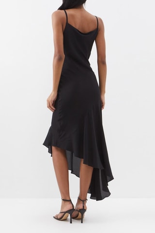Zijden Midi-jurk - Zwart