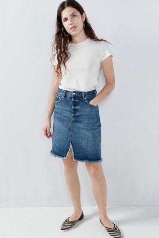 Rechte Biologisch Katoenen Rok - Indigoblauw