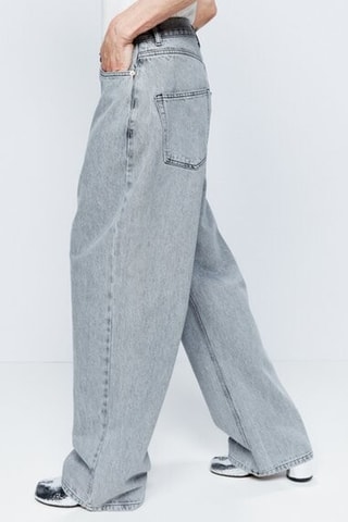 Biologisch Katoenen Jeans Baggy - Lichtgrijs