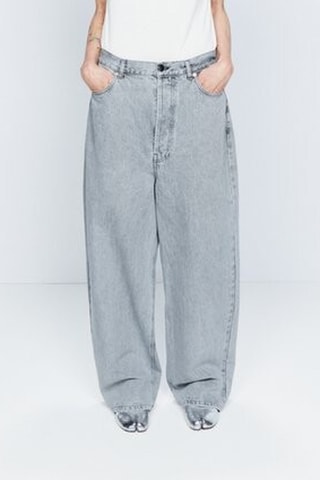 Biologisch Katoenen Jeans Baggy - Lichtgrijs