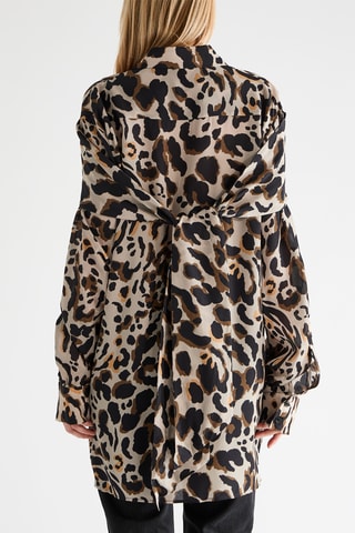 Zijden Blouse - Lichtbruin en antraciet