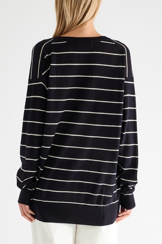 Wollen Trui - Marineblauw en Wit