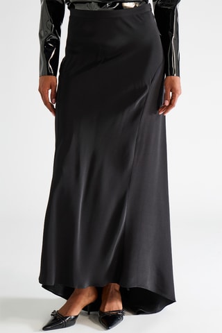 Lange Nubuck Rok - Zwart