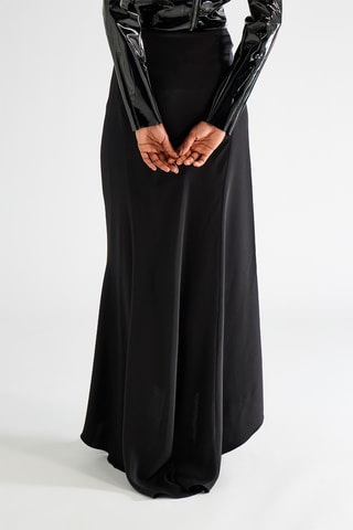 Lange Nubuck Rok - Zwart