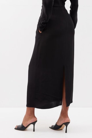 Zijden Midi-jurk - Zwart