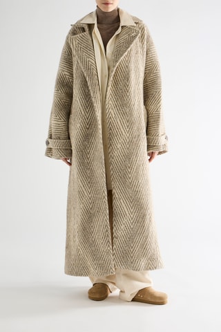 Scheerwollen en Alpacawollen Jas - beige