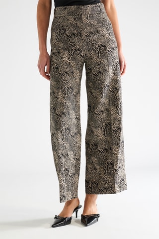 Wollen en Zijden Broek Flare Hoge Taille - Marineblauw 