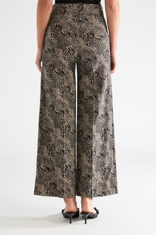 Wollen en Zijden Broek Flare Hoge Taille - Marineblauw 