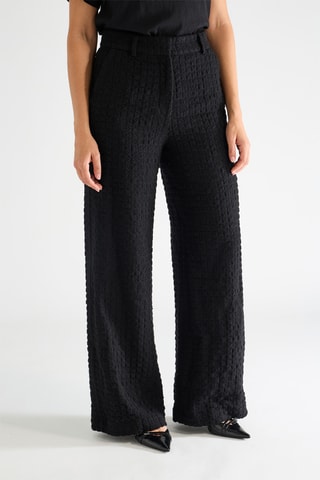 Broek Wide Legs Hoge Taille - Zwart