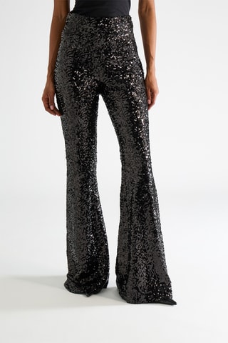 Broek Flare Cut Hoge Taille - Zwart