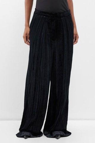 Velours Broek Wide Legs - Zwart