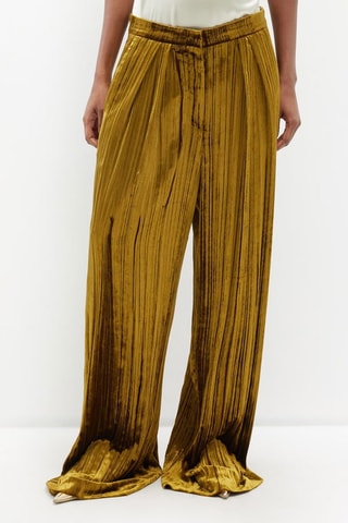 Velours Broek Wide Legs - Goudkleurig