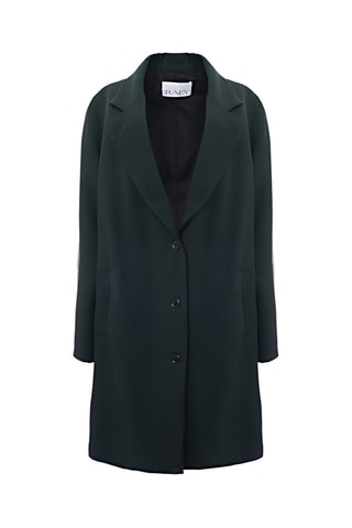 Mohair en Scheerwollen Jas - Donkergroen