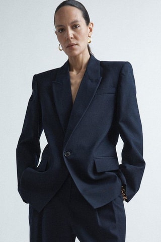 Scheerwollen Jasje - Marineblauw