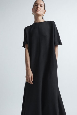 Lange Zijden Jurk - Zwart